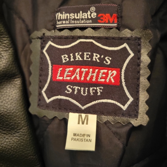 Bikers Leather Stuff Womens Leather Jacket Medium Double Lined Harley - Picture 6 of 7